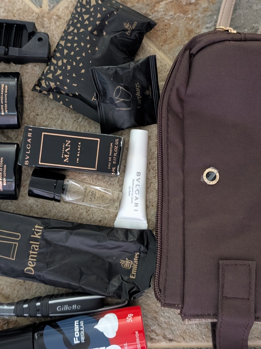 BULGARIVMen's Travel Toiletry Bag by (BULGARI — Dark Brown